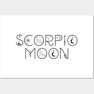 Scorpio moon sign celestial typography Posters and Art